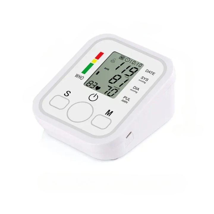 Digital Blood Pressure Monitor – Fully Automatic Upper Arm BP Machine with Heart Rate Detection, Accurate Readings, Easy-to-Use Home Health Device (Without Cell)