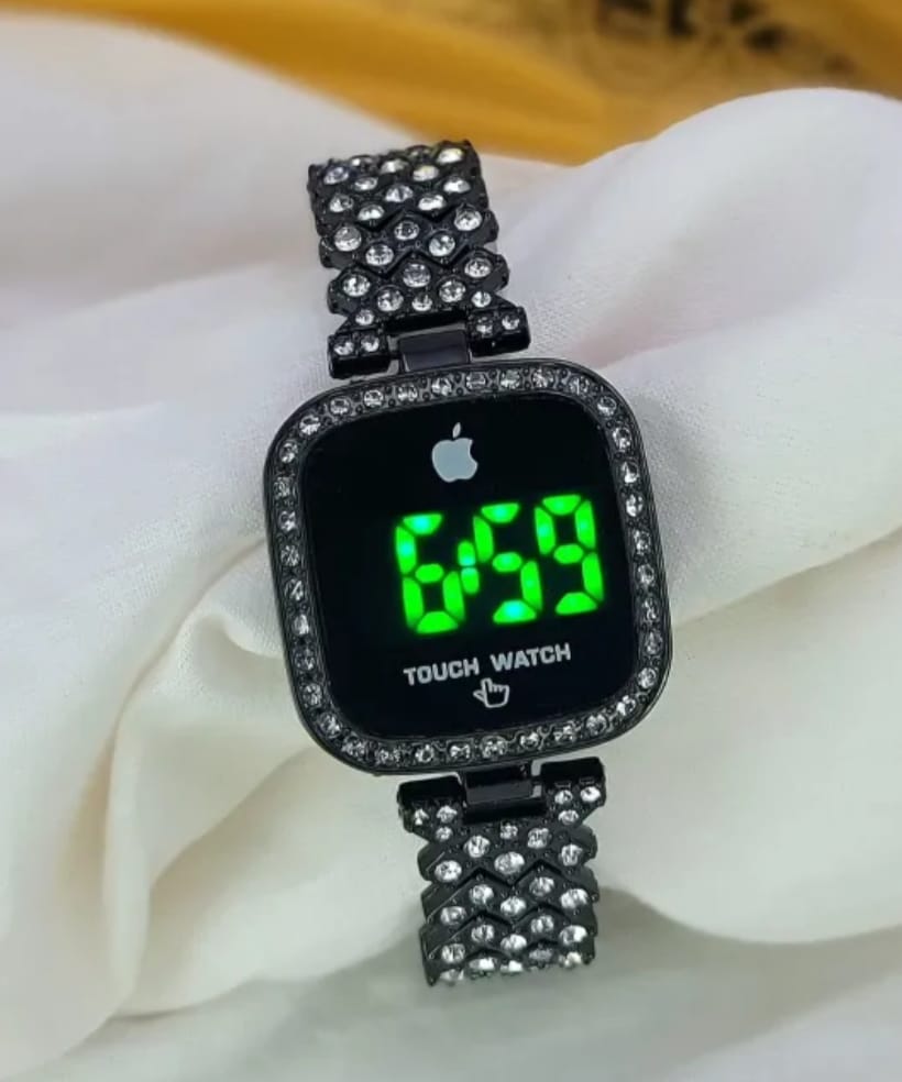 Ladies Square Dial Digital Watch Stylish Design Clear Display Comfortable Strap Easy To Use Reliable Performance Perfect For Daily Wear - Black