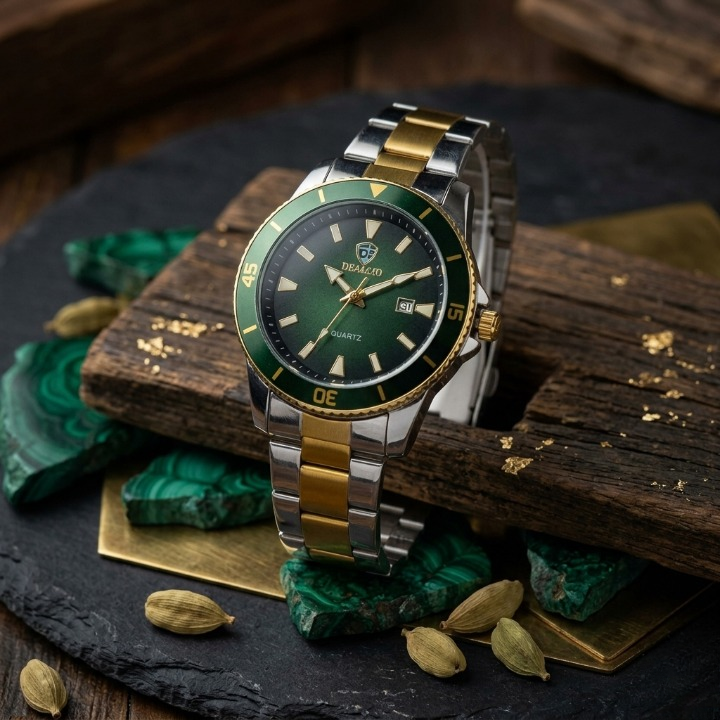 Premium Men's Stainless Steel Quartz Watch – Classic Dial Luxury Business Watch with Date Display(Golden) Rs 1,989