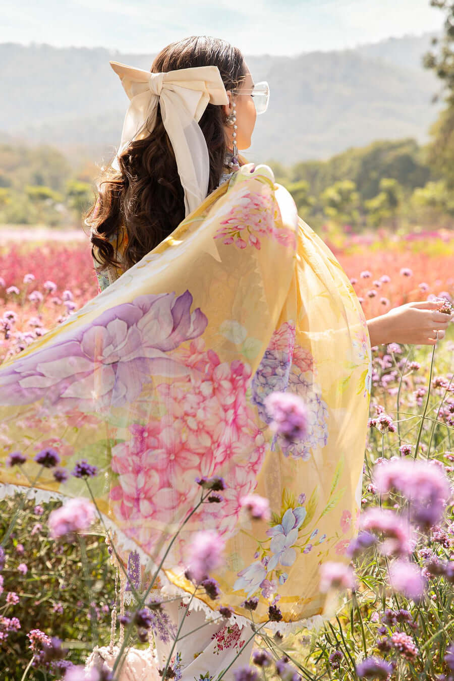 Luxury Multi Floral Embroidered Lawn 3 Piece Unstitched Suit with Chiffon Dupatta – Summer Collection