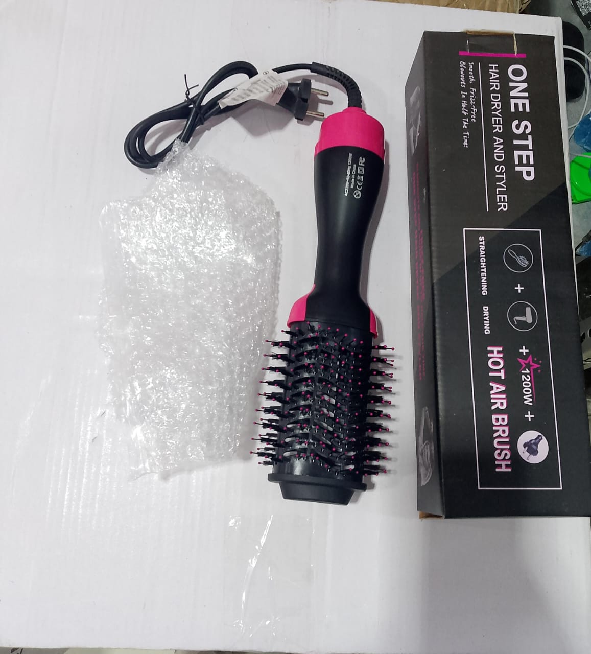 One Step Hair Dryer and Styler – Professional 1200W Hot Air Brush with Heavy-Duty Power Cord & Plug for All Hair Types Rs 1,503